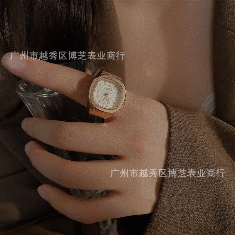 亚马逊表带热卖潮流爆款方形戒指手表学生男女情侣时尚手指
