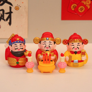 汽车装饰摆件国潮手办关公武财神五路财神摆件办公室桌面装饰汽车
