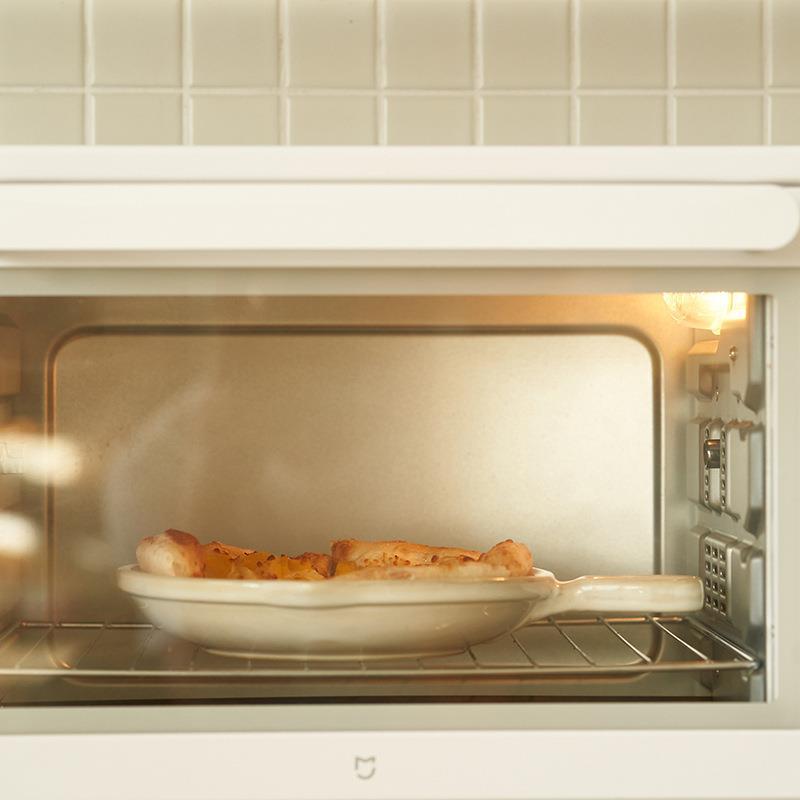 V^日式手柄陶瓷焗饭烤盘家用烤肉微波炉披萨烤箱高颜值盘家用盘子