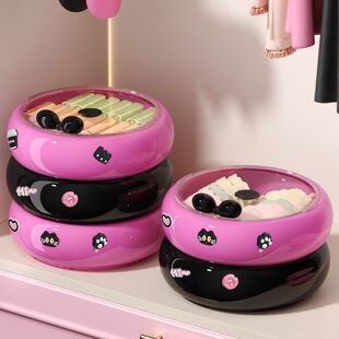 内衣内裤收纳盒高颜值萌圈家用袜子分格神器贴身衣物三合一整理盒