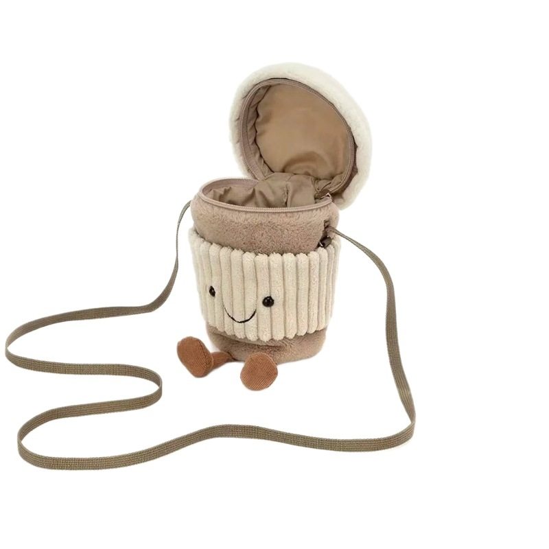 JC咖啡杯包可爱玩偶网红爆款斜跨单肩包包毛绒玩具礼物女生批发