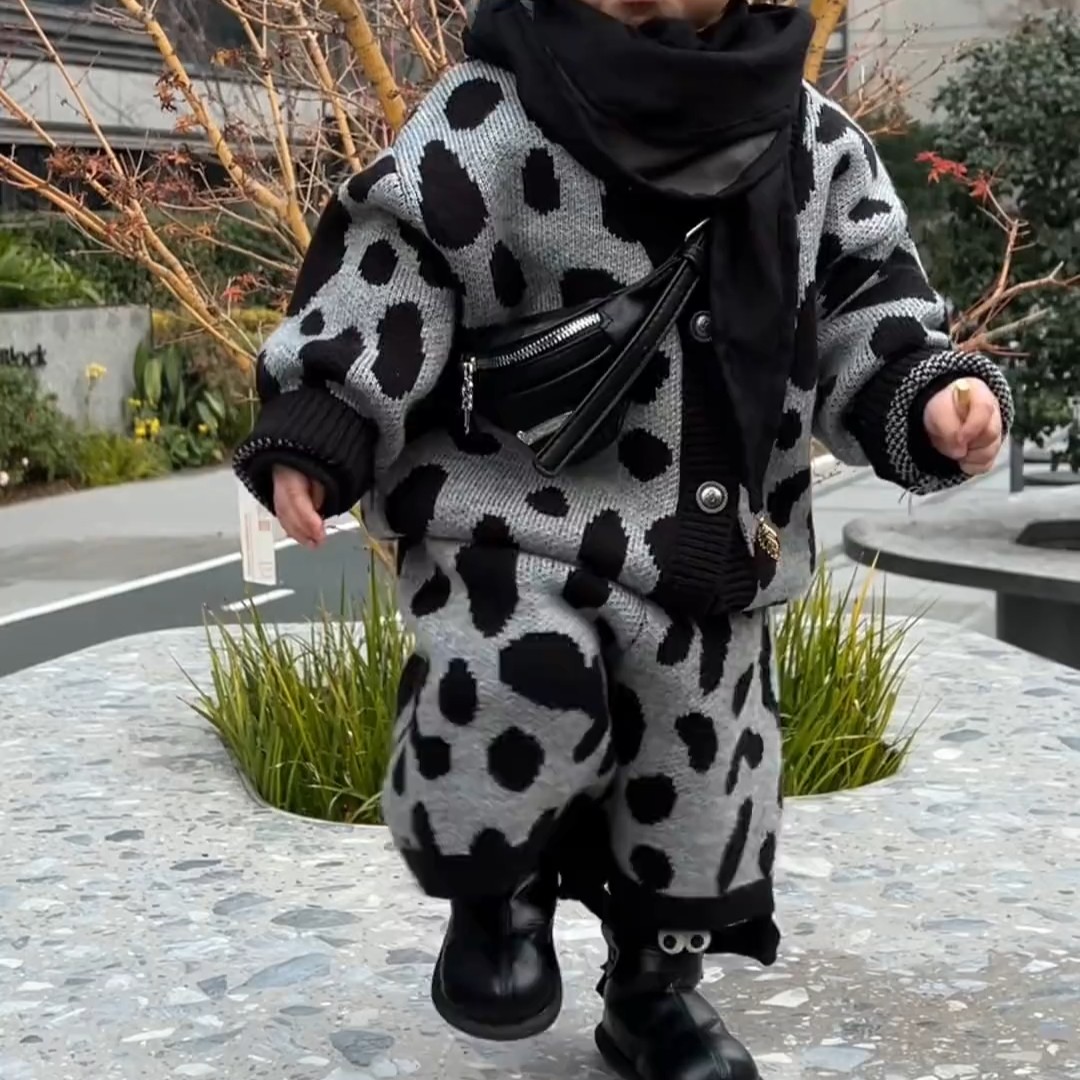 男童春款针织开衫2025新款儿童痞帅气豹纹外套宝宝裤子,童装/婴儿装/亲子装,普通外套,淘宝优惠券,粉丝福利购,淘宝优惠卷