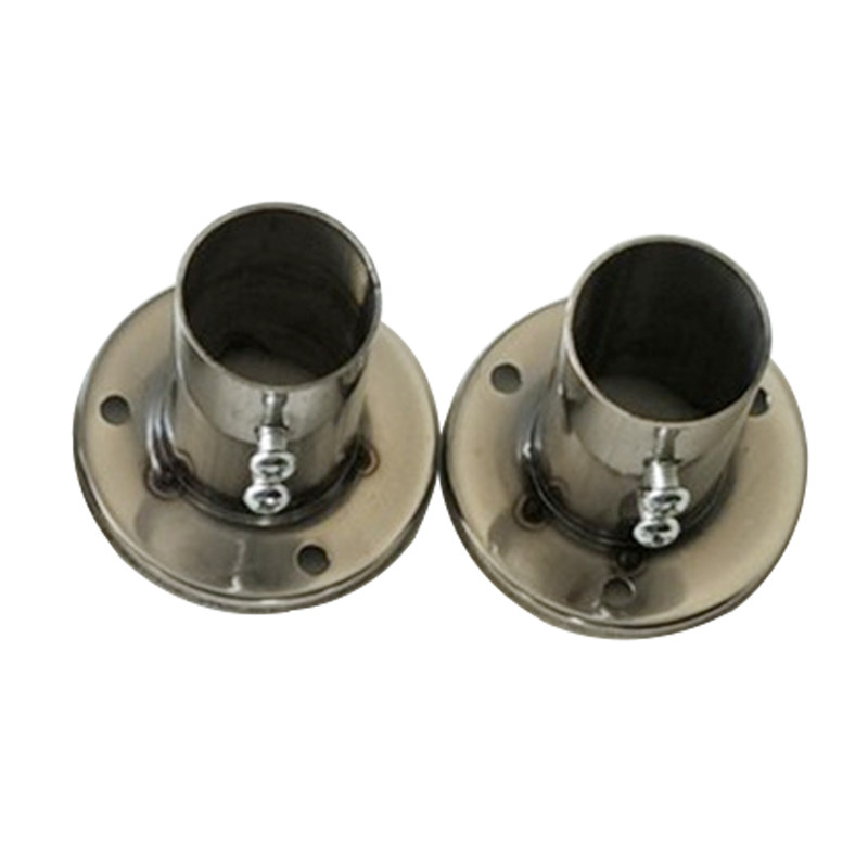 加厚合金衣柜挂衣杆19/22/25mm法兰座衣管托衣柜不锈钢管配件底座