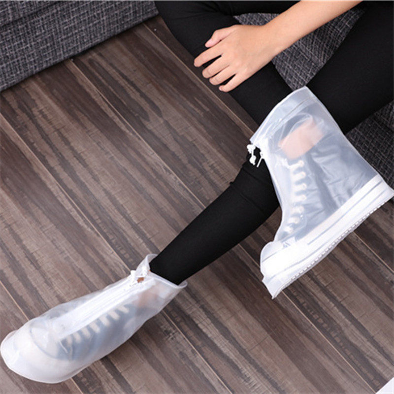 防水雨鞋套中高筒户外旅游加厚防滑耐磨底男女底硅胶透明雨靴儿童