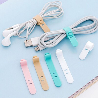 极速20/4PCS Cable Winder Organizer Silicone Earphone Clips W