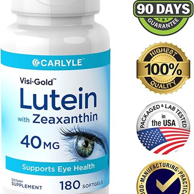 Lutein and Zeaxanthin 40 mg 180 Softgels  Eye Health Vitam