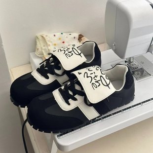 娇履半熟芝士泡芙鞋~长舌系带德训鞋丑萌休闲运动鞋小白鞋女
