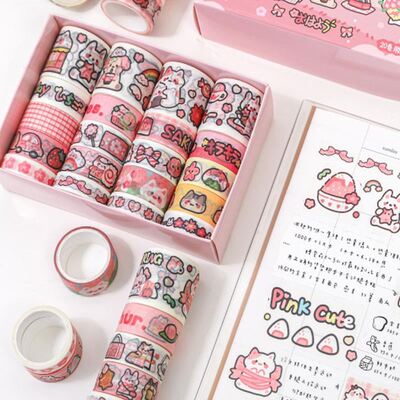 极速3 Rolls Washi Masking Tape Set Petal Animal Flower Paper