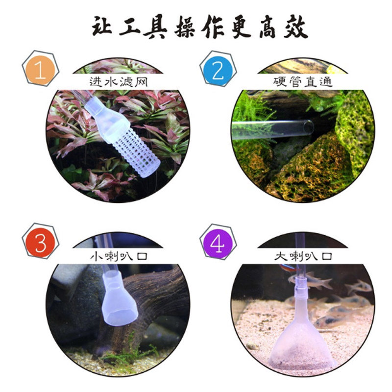 小鱼缸换水神器迷你抽吸水清洗吸粪便虹吸管乌龟手动小型养鱼洗沙