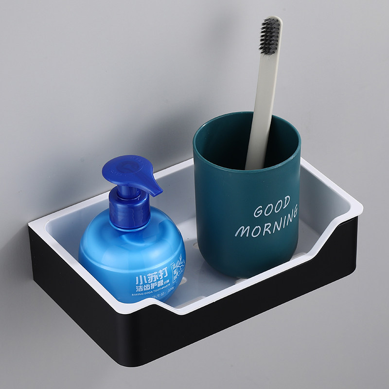 打孔/免打孔304黑色置物架 浴室迷你置物篮 卫生间19CM置物架