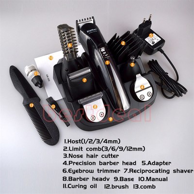 Rechargeable Electric hair trimmer clipper Barber 11 in 1