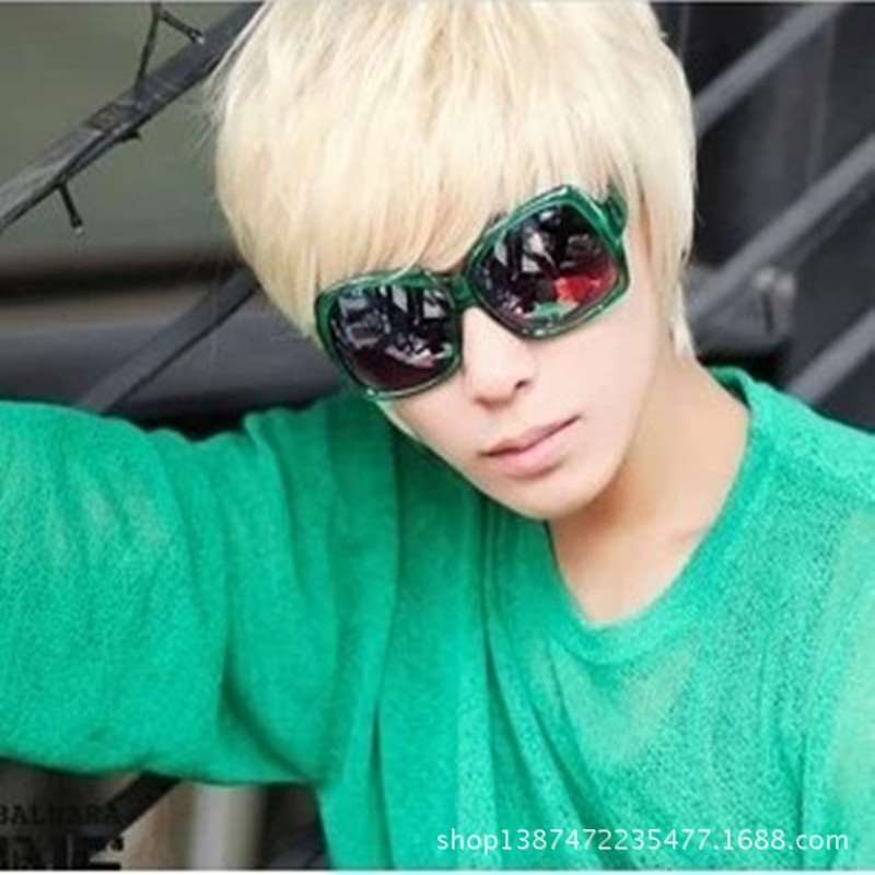 Mens wig beige show mens wig non-mainsteam mens hair anim