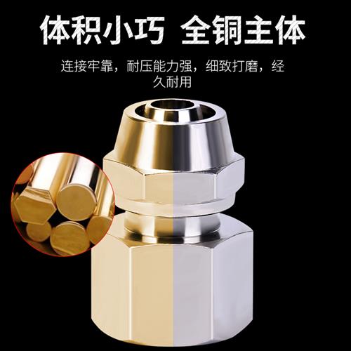 气管接头带螺纹8mm软管快拧直通高压铜气动配件大全PU管快速弯头