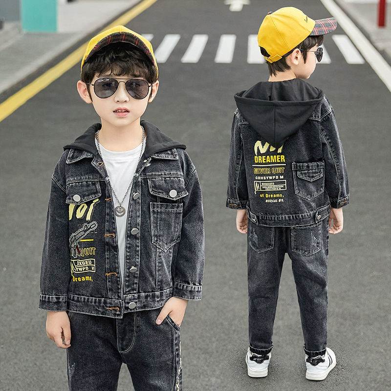 儿童装男童秋装套装2023新款4牛仔5男孩6春秋季7帅气8韩版9潮12岁