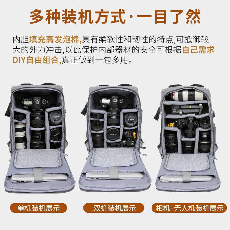 极速臻凤禾单眼相机包多功能大容量双肩摄影包无人机电脑一体包户