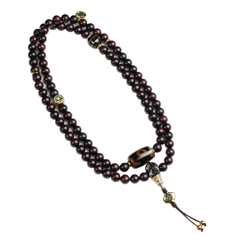 小叶紫檀手串108颗男女情侣配饰手链印度老料盘玩佛珠文玩项链