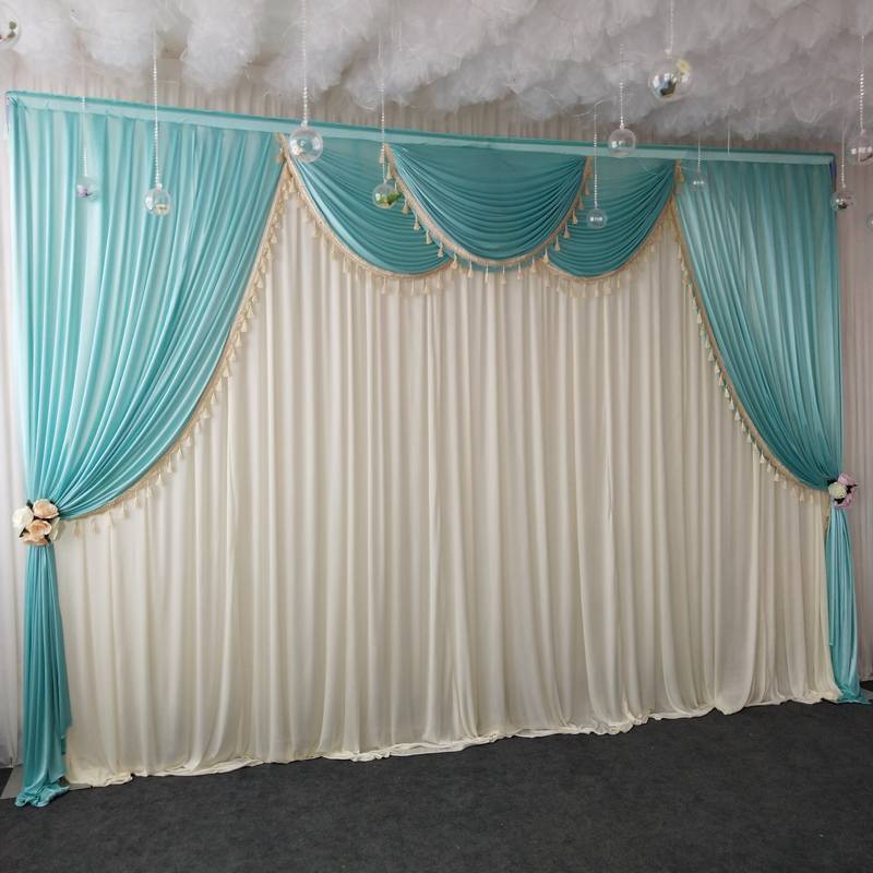 新款婚庆背景纱幔婚礼背景布舞台布幔帷幔背景墙迎宾区签到台背景