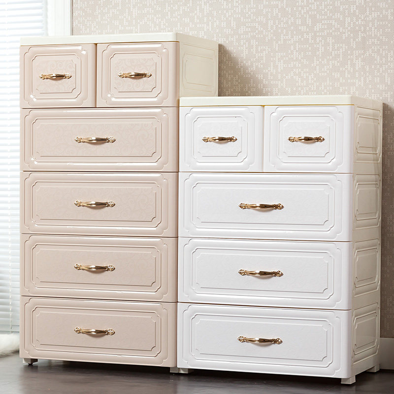 极速家用欧式抽屉式收纳柜密封儿童衣柜卧室整理五斗橱轻奢塑料储