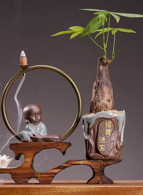 极速办公室植物盆栽摆件开业常青树绿植文竹小盆景客厅玄关桌面装