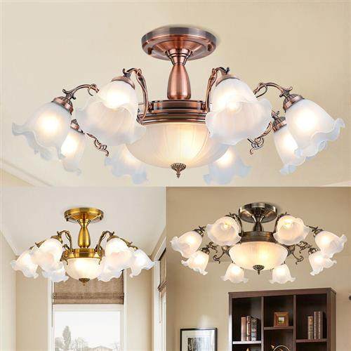 欧式吊灯客厅灯具美式乡村复古吊灯饭厅卧室灯饰简约现代吸顶 电