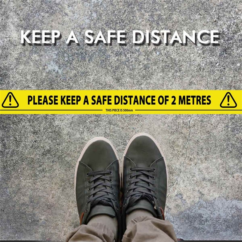 2021 Fashion Warning Safety Tape Please Wait Here Sign Socia