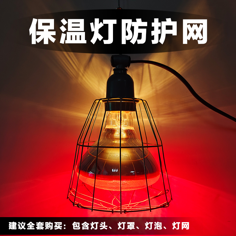 德国进口养殖保温灯套装兽用取暖防撞铁丝网罩猪用育雏防护鸡鸭鹅