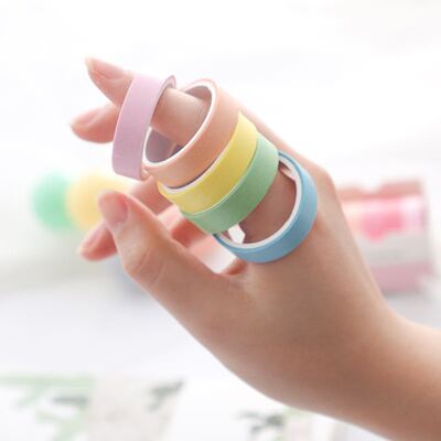 极速5Rolls/box Solid Color Washi Tape Set Decorative Masking