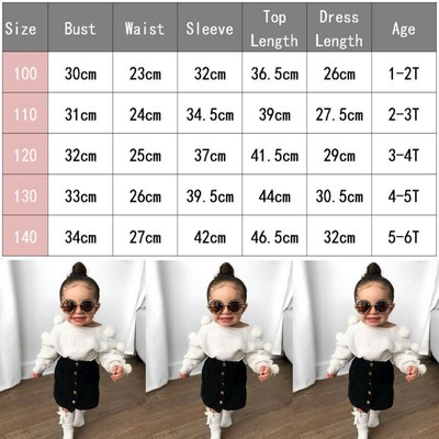 Autumn Baby Girls Hairball Knit Skirt Warm Outfit Sets Girl