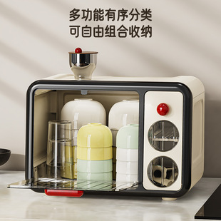 家用奶瓶收纳柜婴儿餐具储物箱辅食工具防尘沥水柜放碗筷置物架子