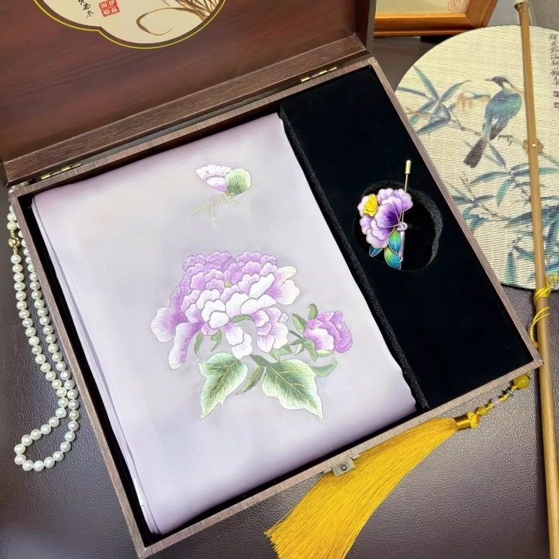 国风真丝丝巾女夏季桑蚕丝围巾披肩花卉刺绣两件套中国风礼品,服饰配件/皮带/帽子/围巾,围巾/丝巾/披肩,淘宝优惠券,粉丝福利购,淘宝优惠卷