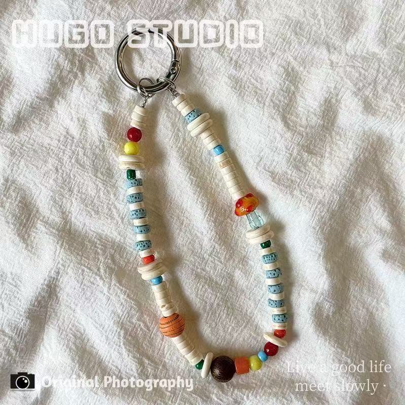 小红书同款橘子汽水串珠手机链条