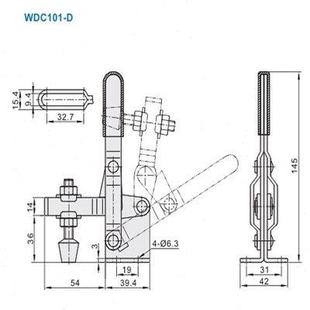 夹钳WDC101 快速夹具 D肘夹WDC11421替代WDC11421SS垂直压紧式 立式