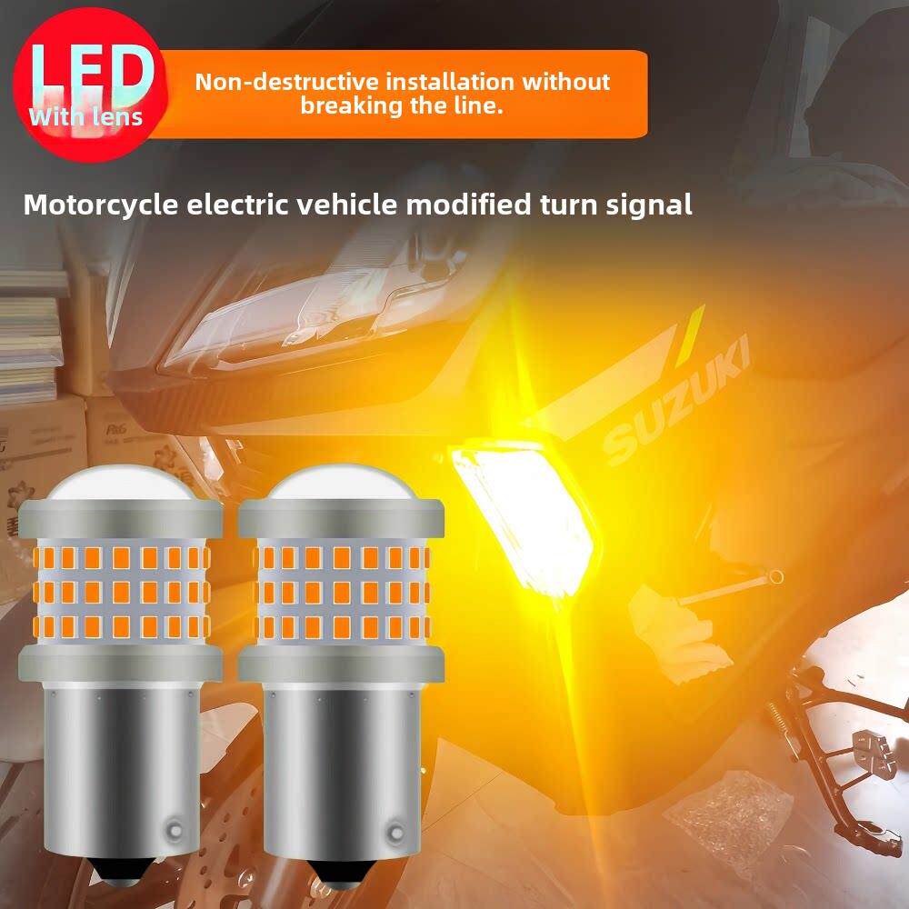 电动摩托车Led转向灯泡改装通用前后转向灯踏板12V超亮刹车转向灯