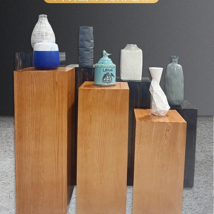木质烤漆展示台木纹展台家用玄关展示柜手办古玩陈列架创意台