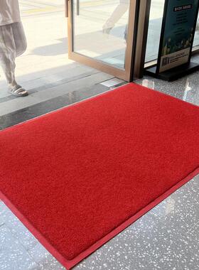 红色无字地垫室外大门口防滑丝圈脚垫店门口迎宾商用欢迎光临门垫
