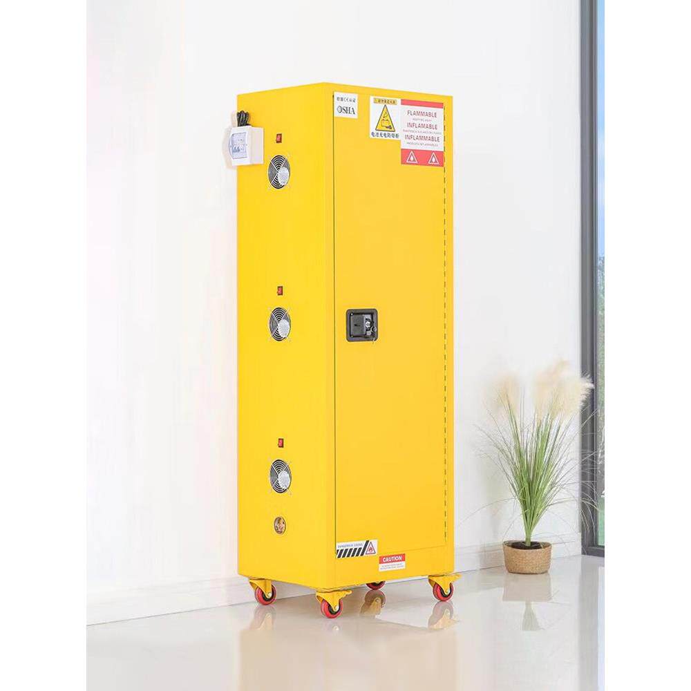 锂电池电动车充电安全柜高温智能断电烟感报警工业防爆箱防火防爆