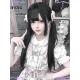 假发女蕾系Lolita黑长直发齐刘海日常公主切jk全头套式 黑蔷薇