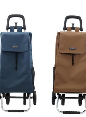 HSXBB买 菜小拉车家用折叠可携式购物袋老人手推轻便四轮车铝车静