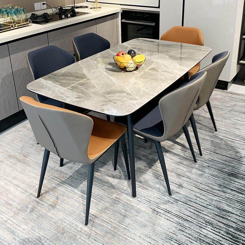 意式极简岩板餐桌椅组合现代简约亮光轻奢小户型长方形家用饭桌,住宅家具,岩板餐桌,淘宝优惠券,粉丝福利购,淘宝优惠卷