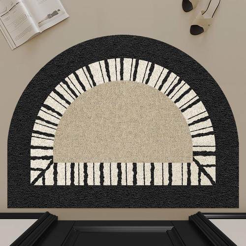 丝圈地垫入户门垫玄关脚垫耐脏黑色半圆地毯家用门口进门防滑垫子