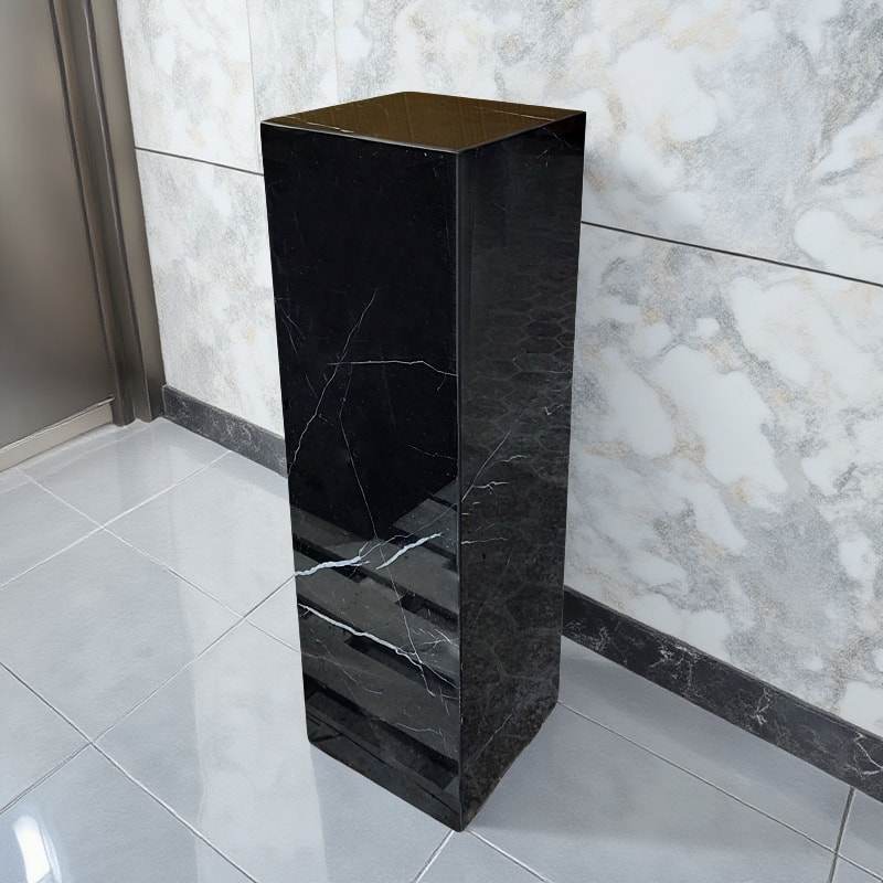 天然大理石摆件底座新中式客厅玄关雕塑立柱电视柜旁边落地摆件台