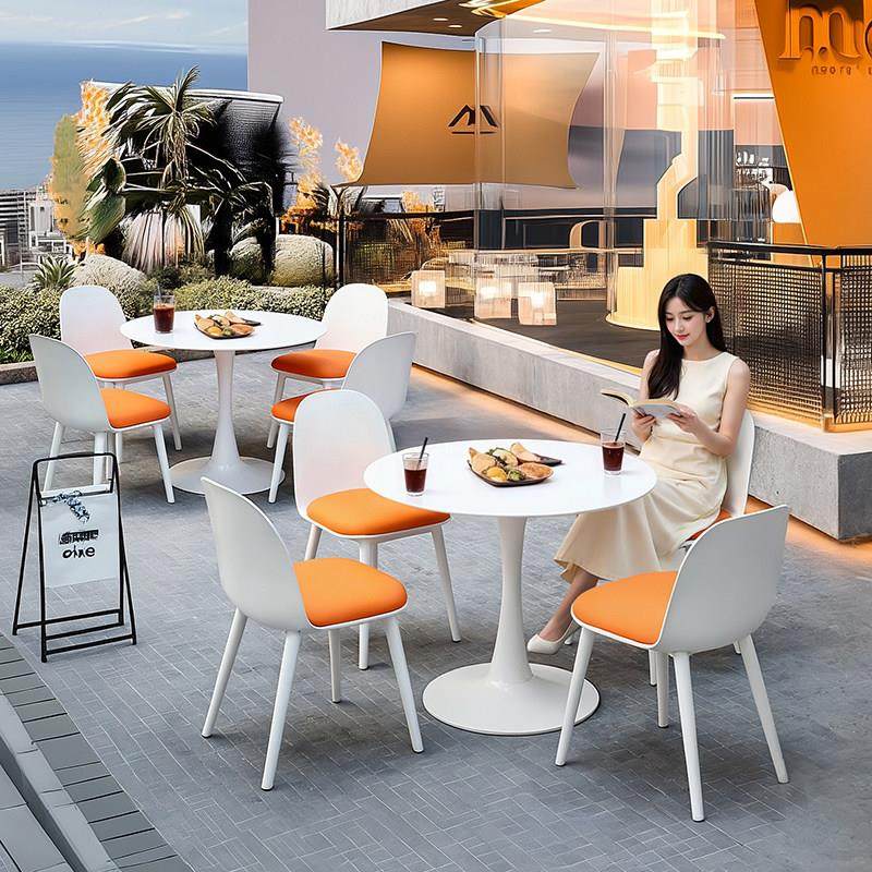 蓝玛一桌四椅子咖啡厅餐厅郁金香网红户外小圆形商用洽谈桌椅组合,住宅家具,岩板餐桌,淘宝优惠券,粉丝福利购,淘宝优惠卷