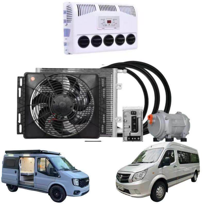 依维柯雅野隐藏式停车空调吸顶式内置式机组12V24V智能变频独立制