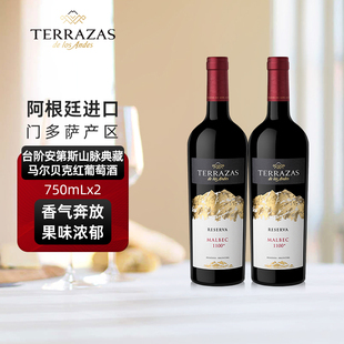 台阶安第斯山脉典藏系列马尔贝克红葡萄酒750mL双支橡木桶陈酿