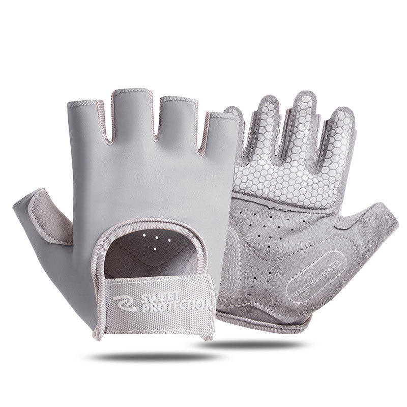 骑行手套男女摩托车机车防晒硅胶防滑自行车半指露指防紫外线薄款