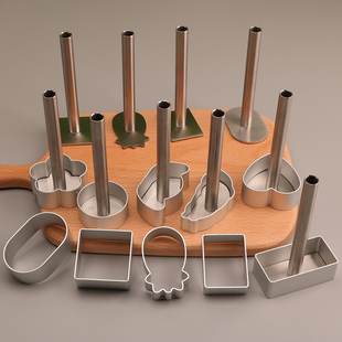 加厚凤梨酥模具半熟芝士饼干模菠萝长方形磨具不锈钢压模器按压板