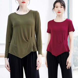 舞蹈服女成人宽松上衣舞练功服装古典舞中国舞形体服短袖新款