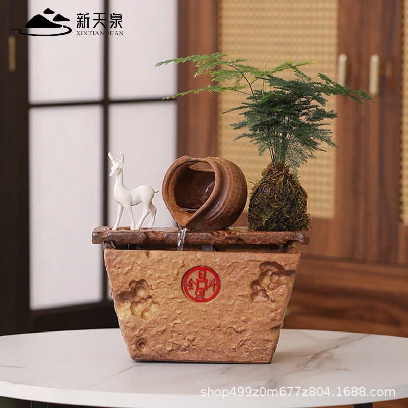 创意中式桌面小型水循环流水器