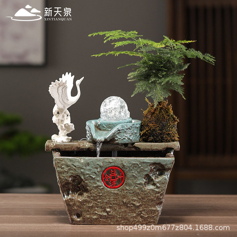 桌面小型水循环流水器客厅茶几