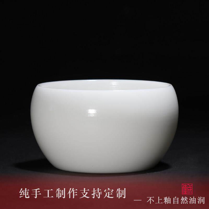 大师纯手工德化白瓷茶杯茶具陶瓷功夫品茗杯主人杯不上釉/可定制
